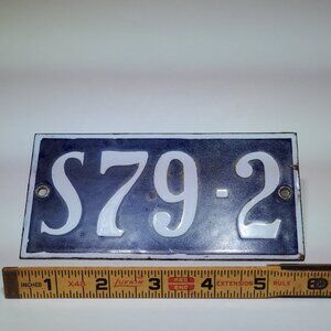 VINTAGE SOUTHERN RAILWAY COBALT BLUE AND WHITE PORCELAIN, PROPERTY SIGNAGE